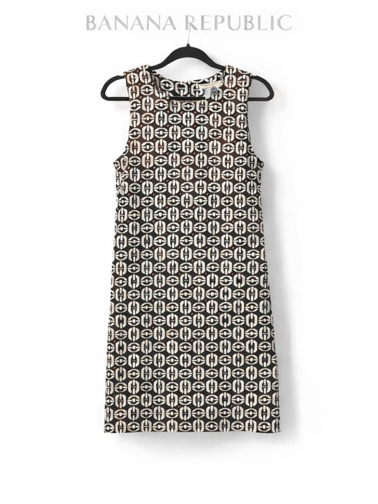 Banana Republic Dresses & Skirts - Banana Republic Brown & White Geometric Dress